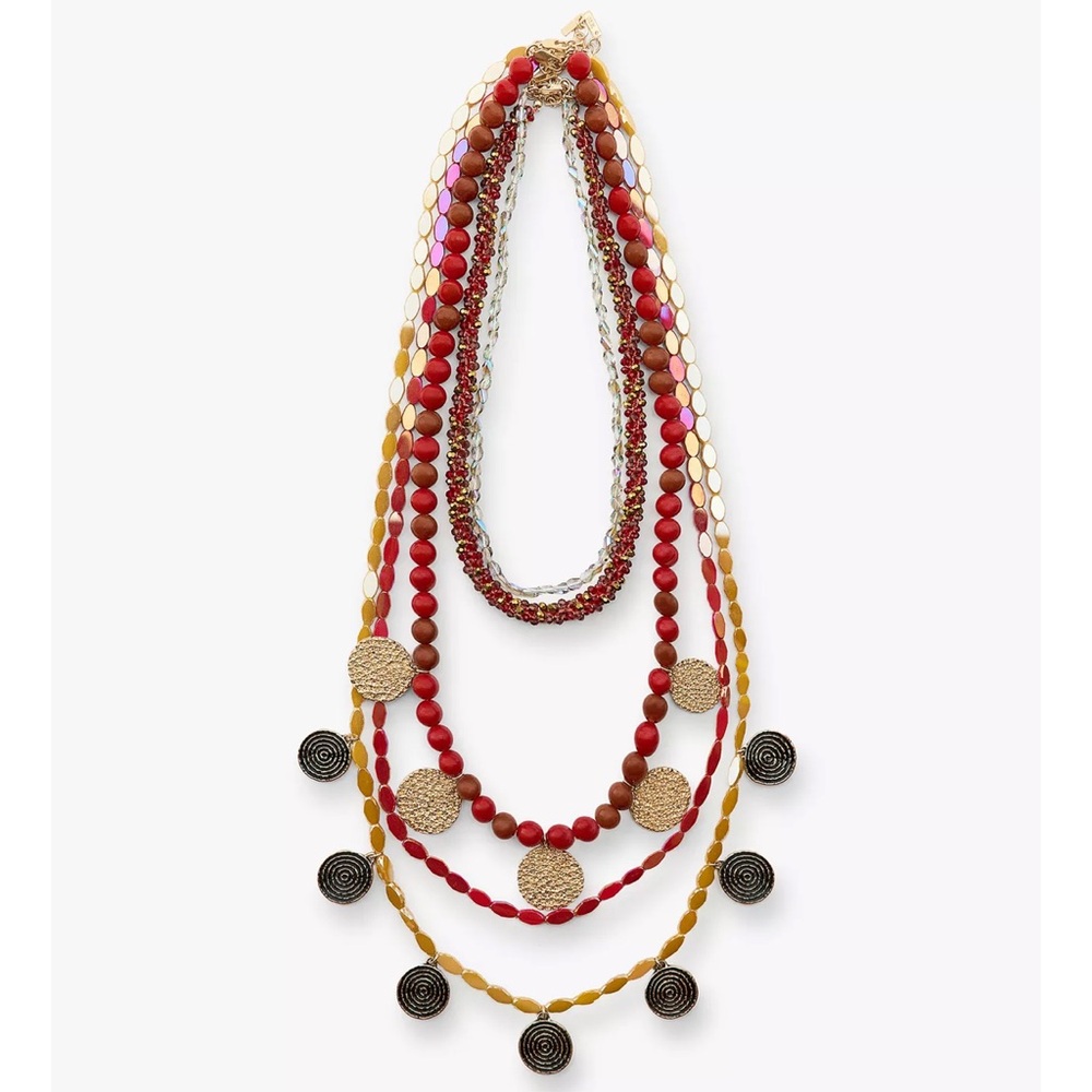ZARA Five Pack Beaded Coin Necklaces NWT